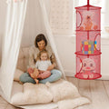 Foldable Clothes Drying Basket, Three Layers, 75 cm Tall - Pink - view 5