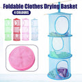 Foldable Clothes Drying Basket, Three Layers, 75 cm Tall - Red - view 2