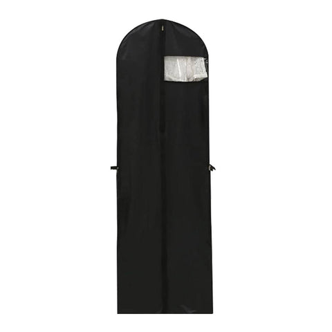 Foldable Clothes Dust Cover with Transparent Window for Suits and Dresses - Black