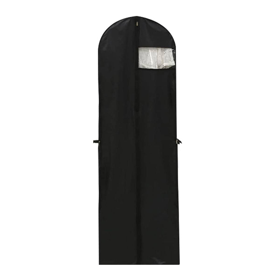 Foldable Clothes Dust Cover with Transparent Window for Suits and Dresses - Black