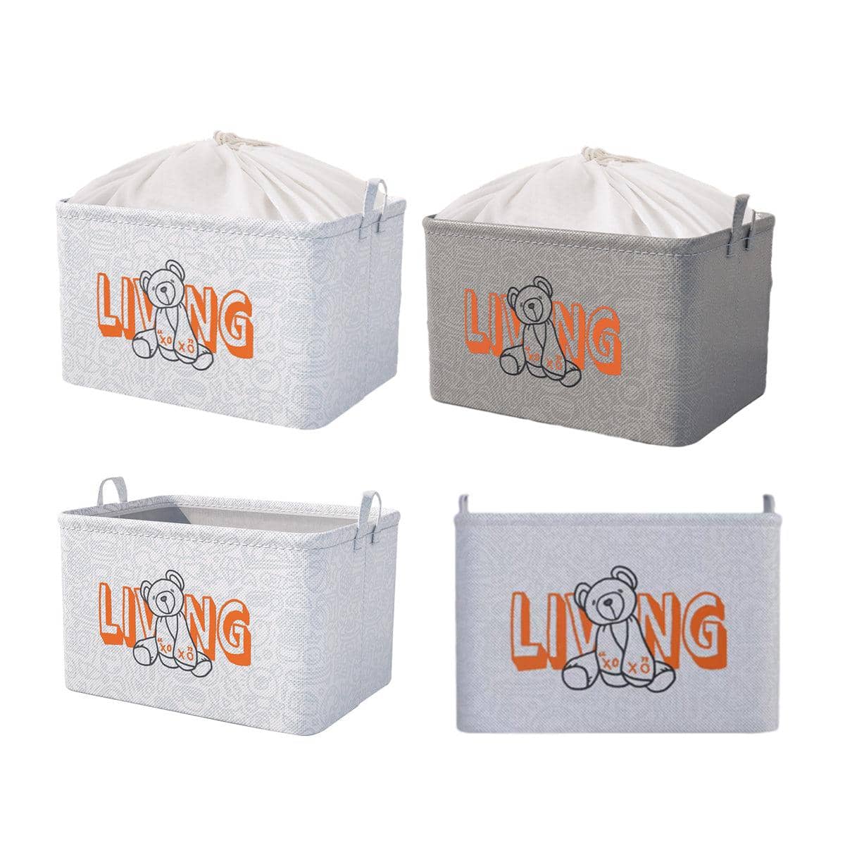 Foldable Clothes Storage Bag with Handles - Grey, Size L - view 3