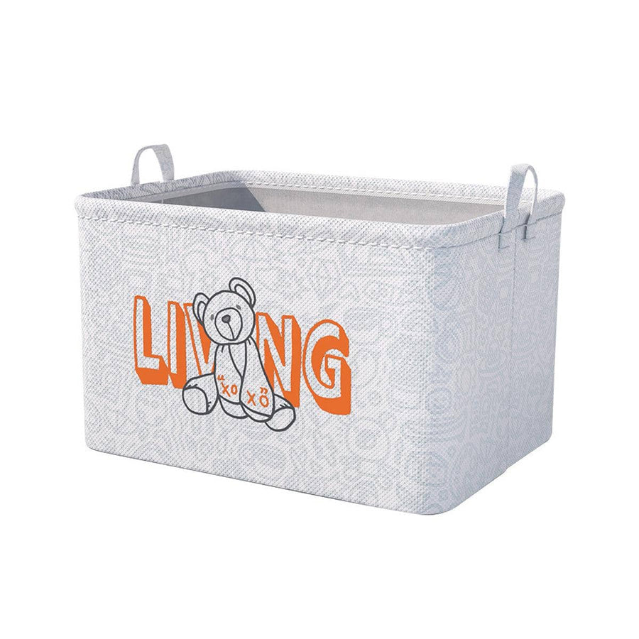Foldable Clothes Storage Bag with Handles - White, Size M