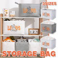 Foldable Clothes Storage Bag with Handles - White, Size M - view 2