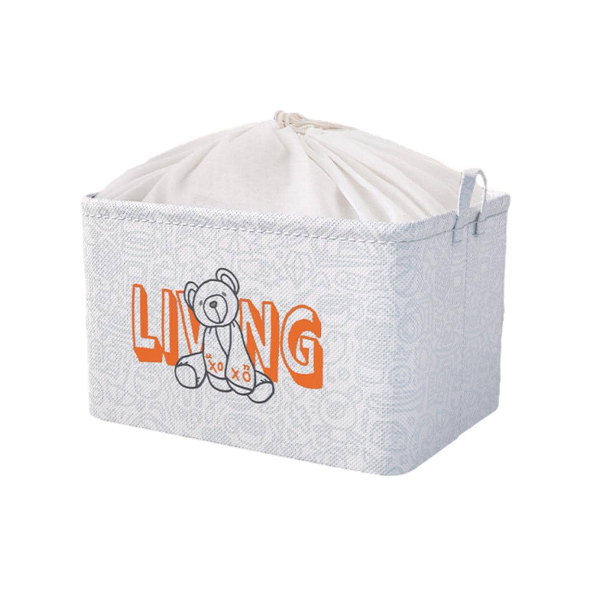 Foldable Clothes Storage Bag with Handles - White, Size XL