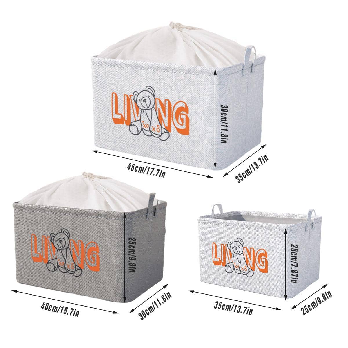 Foldable Clothes Storage Bag with Handles - White, Size XL - view 4