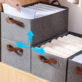 Foldable Clothes Storage Boxes with Transparent Lids, Set of 4 - Beige - view 5
