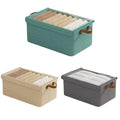 Foldable Clothes Storage Boxes with Transparent Lids, Set of 4 - Grey - view 3
