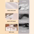 Foldable Clothing Storage Box with Lid and Zip, 40 x 30 x 21 cm - Beige - view 5