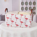 Foldable Cotton Linen Storage Baskets, Set of 2 - Dinosaur Print, Navy Blue - view 5
