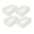 Foldable Cotton Linen Storage Boxes with Window - Beige, Pack of 4 - view 2