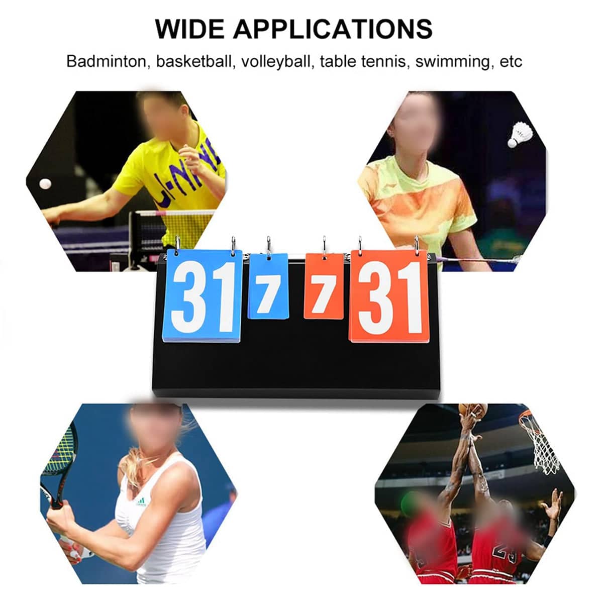 Foldable Detachable 4-Digit Sports Scoreboard for Football, Badminton and Tennis - view 5