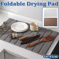 Foldable Diatomite Dish Drying Mat for Kitchen Countertop, Absorbent 64 x 41 cm - Grey - view 2