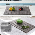 Foldable Diatomite Dish Drying Mat for Kitchen Countertop, Absorbent 64 x 41 cm - Grey - view 5