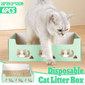 Foldable Disposable Cat Litter Box Toilet Tray for Outdoor Travel - Pack of 6