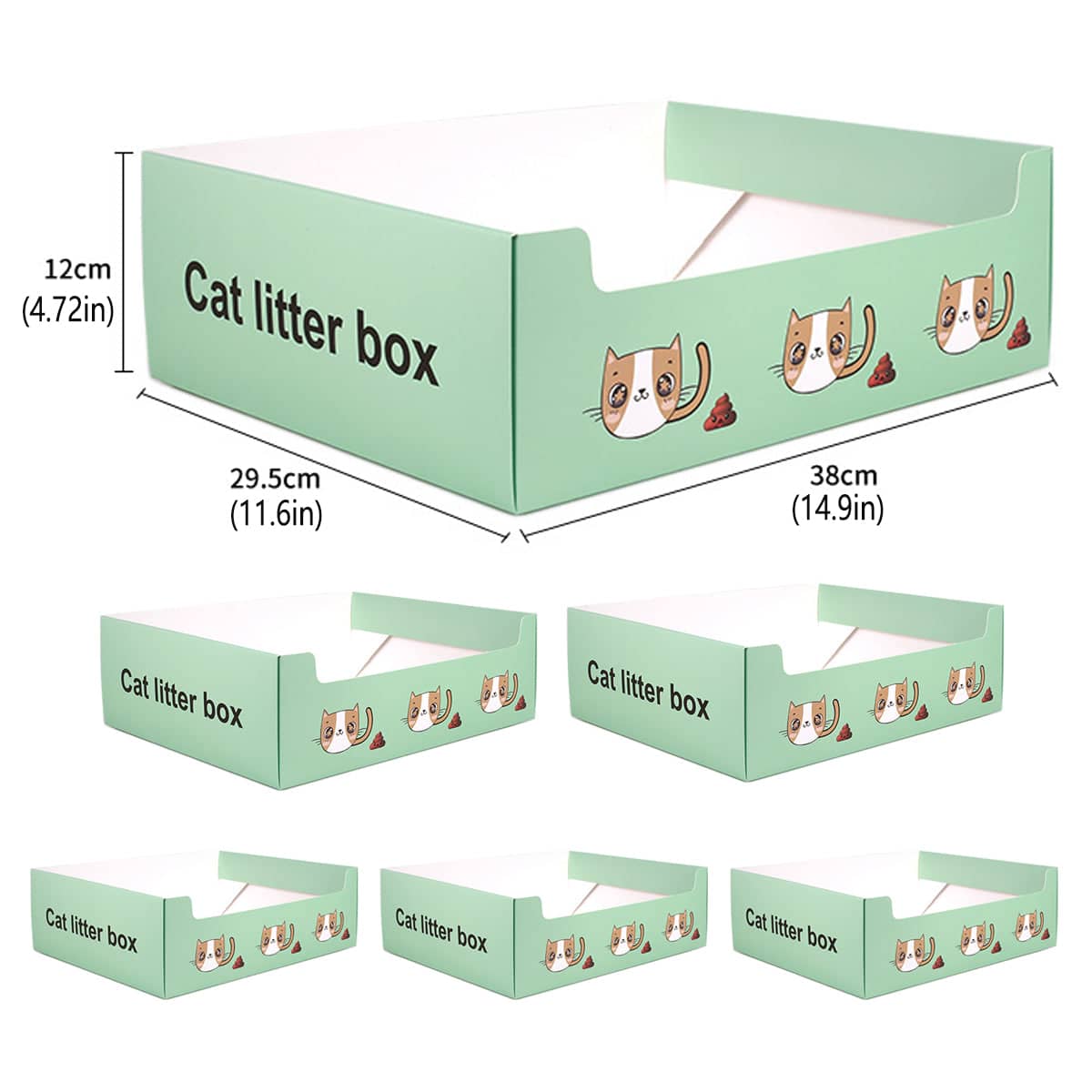 Foldable Disposable Cat Litter Box Toilet Tray for Outdoor Travel - Pack of 6 - view 3