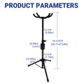 Foldable Double Head Guitar Stand Adjustable Floor Rack with Sponge Cushions - Black - view 3
