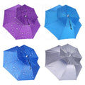 Foldable Double-Layer Fishing Umbrella Hat - Blue Raindrop Print - view 3
