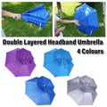 Foldable Double-Layer Fishing Umbrella Hat - Light Blue - view 2