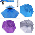 Foldable Double-Layer Fishing Umbrella Hat - Purple Raindrop Print - view 4