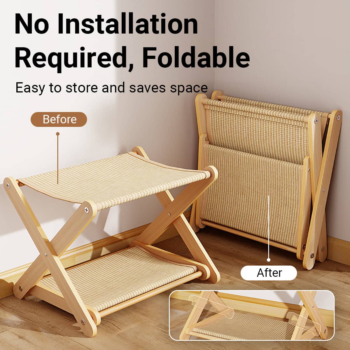 Foldable Double-Layer Sisal Cat Scratching Board for Indoor Cats - view 5