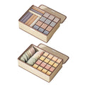 Foldable Drawer Organiser Boxes for Socks and Underwear, Set of 2 - Beige