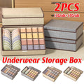 Foldable Drawer Organiser Boxes for Socks and Underwear, Set of 2 - Beige - view 2