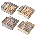 Foldable Drawer Organiser Boxes for Socks and Underwear, Set of 2 - Beige - view 3
