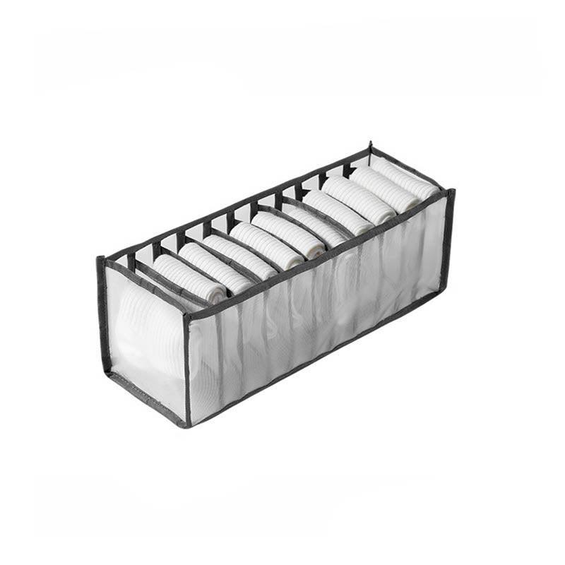 Foldable Drawer Organiser Divider - Grey with 11 Boxes (11 Grid Socks Box)