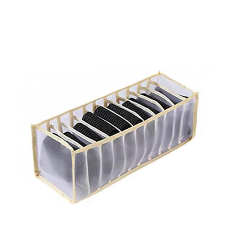 Foldable Drawer Organiser Divider - White with 11 Boxes (11 Grid Socks Box)