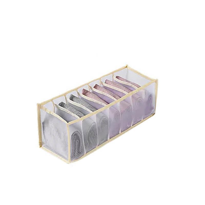 Foldable Drawer Organiser Divider - White with 7 Boxes (7 Grid Briefs Box)