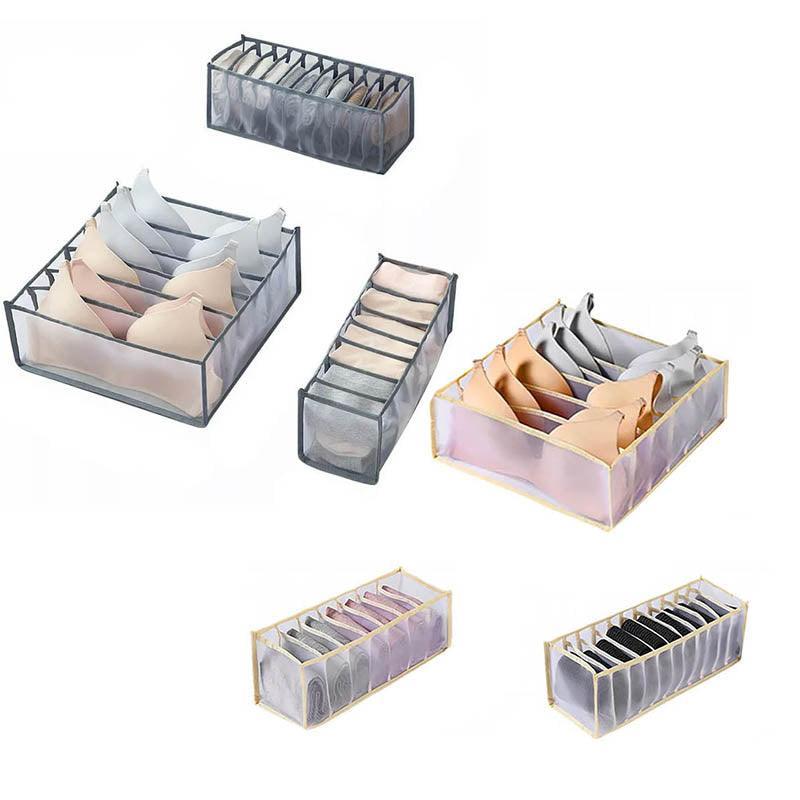Foldable Drawer Organiser Divider - White with 7 Boxes (7 Grid Briefs Box) - view 3