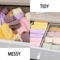 Foldable Drawer Organiser Set for Bras, Socks and Underwear - Beige, Set of 4 - view 5