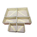 Foldable Drawer Organiser Storage Boxes, Set of 6 - Beige