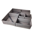 Foldable Drawer Organiser Storage Boxes, Set of 6 - Dark Grey