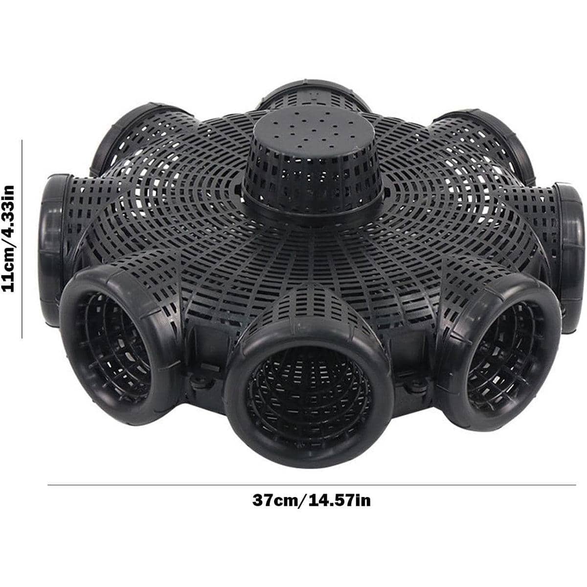 Foldable Eight-Hole Eel Cage Fish Trap, Lobster and Crab Catcher, Black - view 3