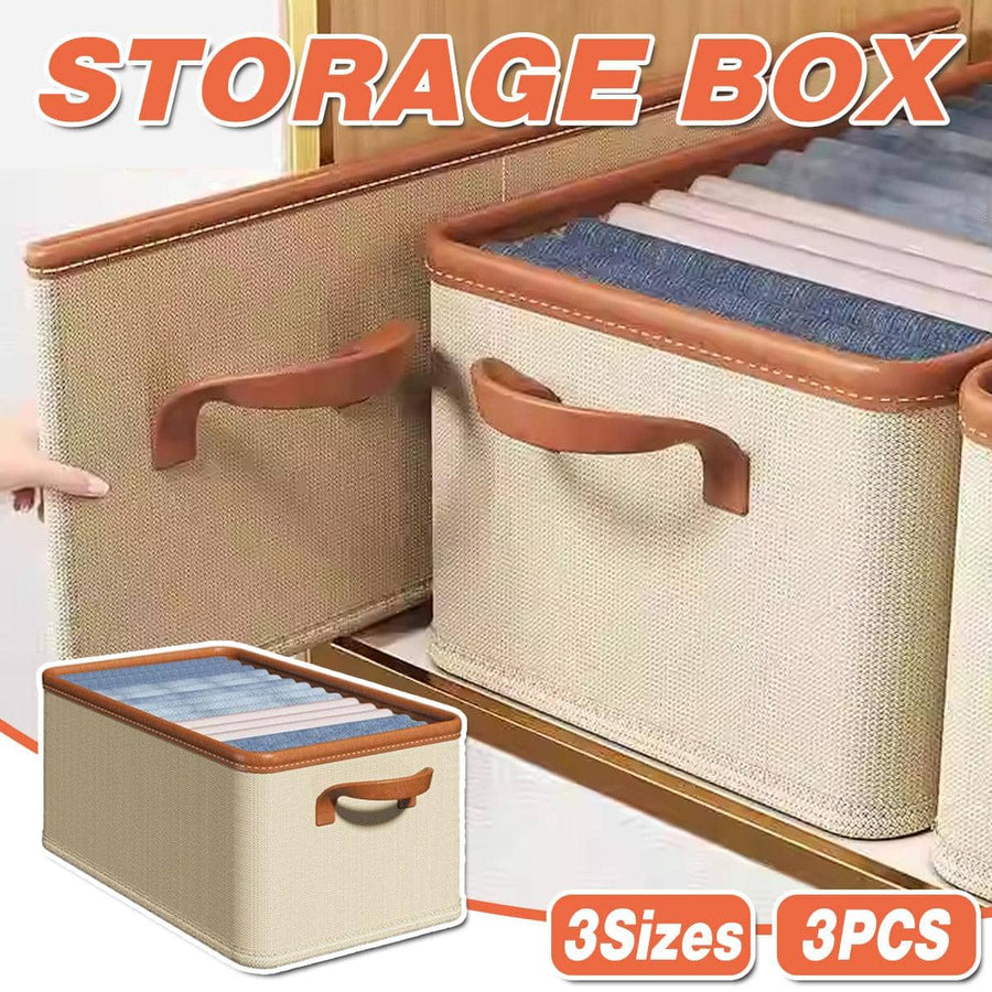 Foldable Fabric Clothes Storage Box Organiser, Pack of 3 Sizes