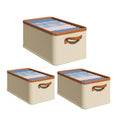 Foldable Fabric Clothes Storage Box Organiser, Pack of 3 Sizes - view 2