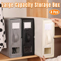 Foldable Fabric Storage Boxes with Handle, Set of 4 - Black - view 2