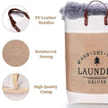 Foldable Faux Linen Laundry Basket Clothes Storage Bin Dirty Clothes Hamper - view 4