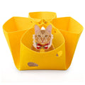 Foldable Felt Cat Nest Semi Enclosed Cat Tunnel and House Bed with Feather Toy - view 2