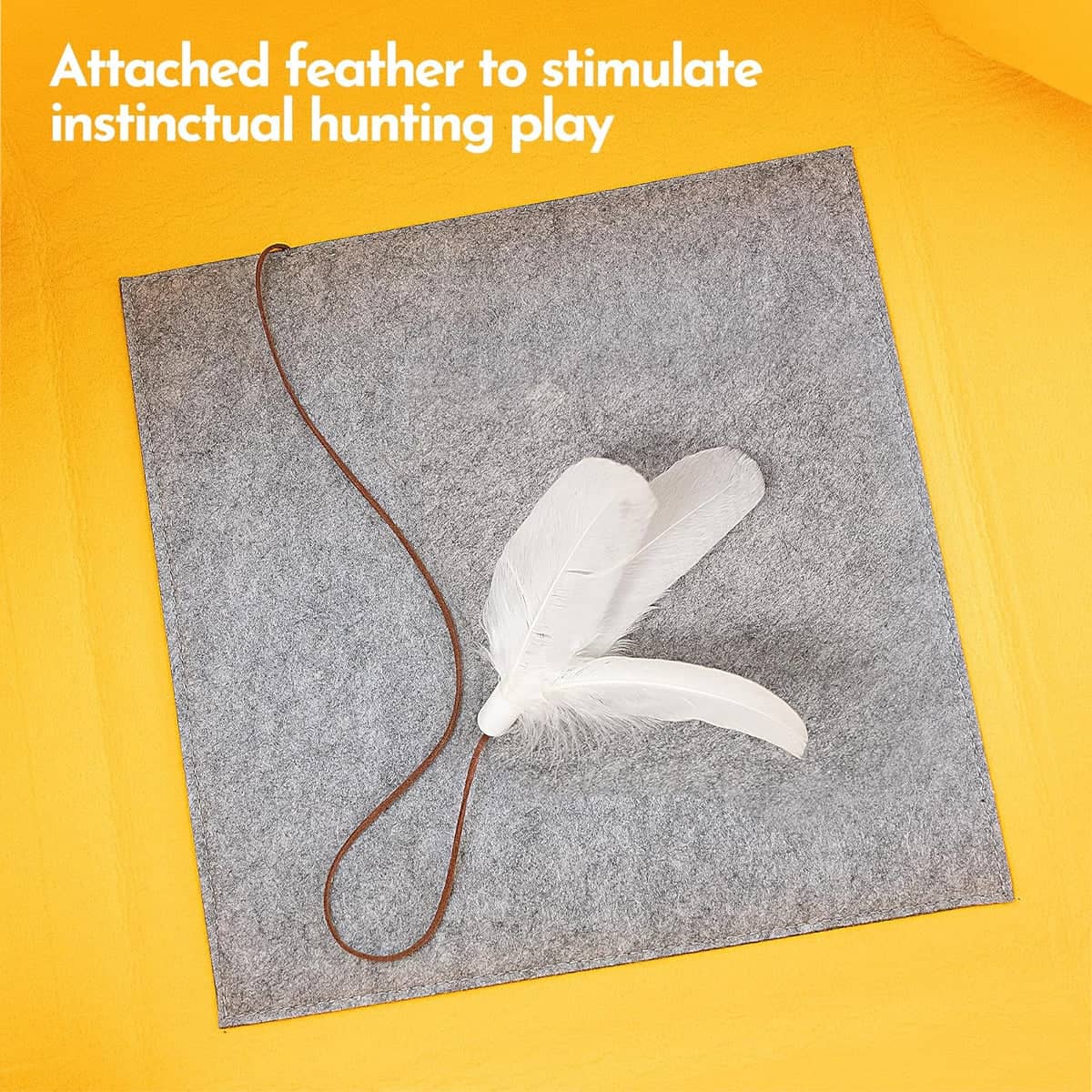 Foldable Felt Cat Nest Semi Enclosed Cat Tunnel and House Bed with Feather Toy - view 5