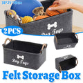 Foldable Felt Storage Baskets with Wooden Handles Set of 2 for Home Office
