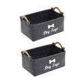 Foldable Felt Storage Baskets with Wooden Handles Set of 2 for Home Office - view 2
