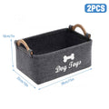 Foldable Felt Storage Baskets with Wooden Handles Set of 2 for Home Office - view 3