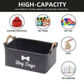 Foldable Felt Storage Baskets with Wooden Handles Set of 2 for Home Office - view 4