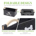 Foldable Felt Storage Baskets with Wooden Handles Set of 2 for Home Office - view 5