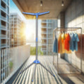 Foldable Floor Drying Rack for Coats and Hats, Triangle Base - view 4