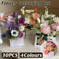 Foldable Flower Gift Boxes with Handle - Purple, Pack of 30 - view 2