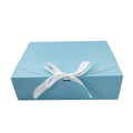 Foldable Gift Boxes with Ribbon Bow, Pack of 10 - Light Blue