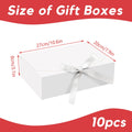 Foldable Gift Boxes with Ribbon Bow, Pack of 10 - Light Blue - view 4